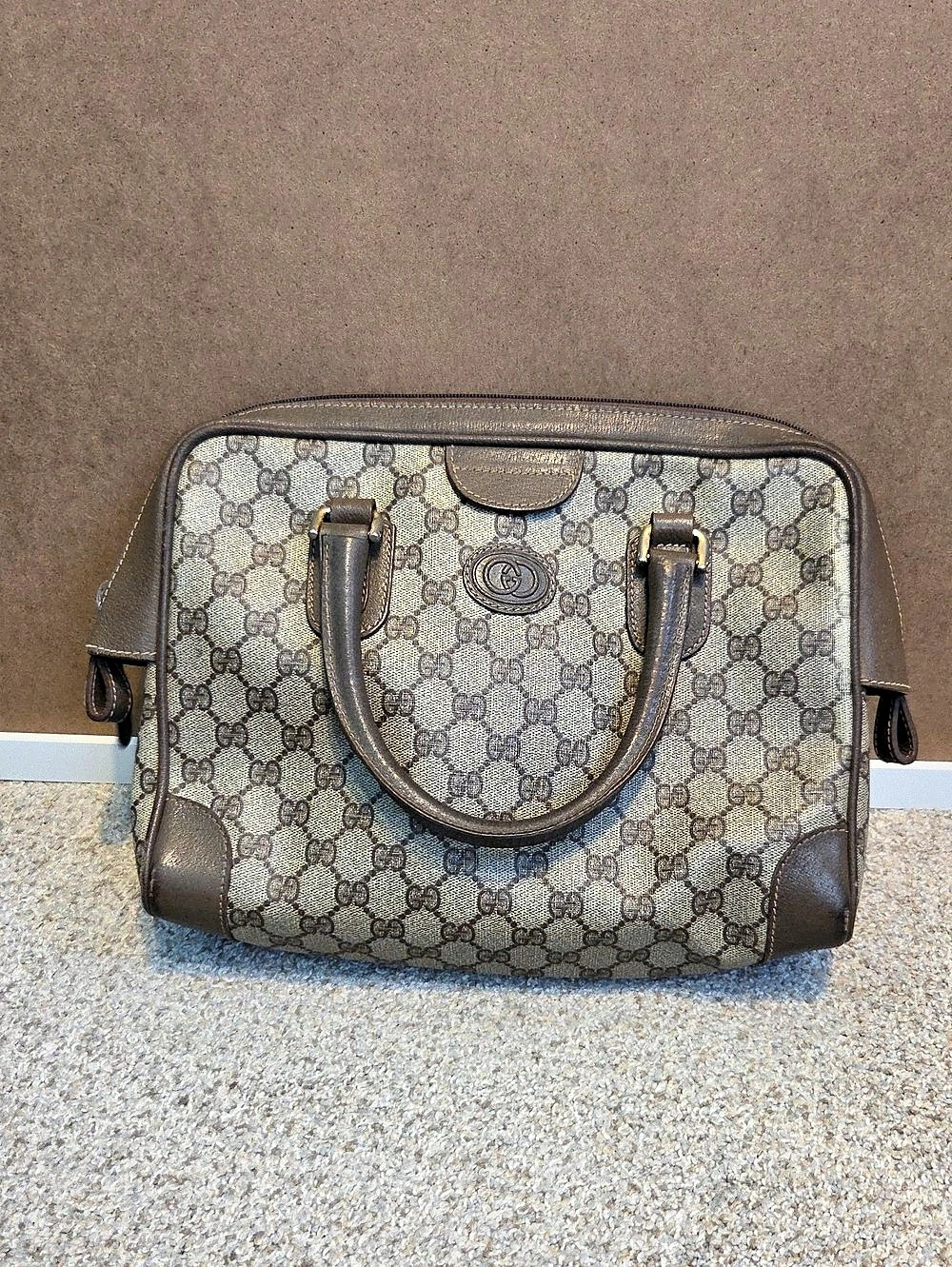 Gucci Brown & Beige Satchel